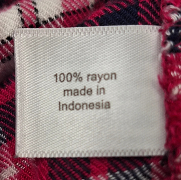 Lane Bryant Plaid Flannel Sz 18 Roll Tab Sleeves High Low Ruffle Hem Popover Top - Picture 15 of 16